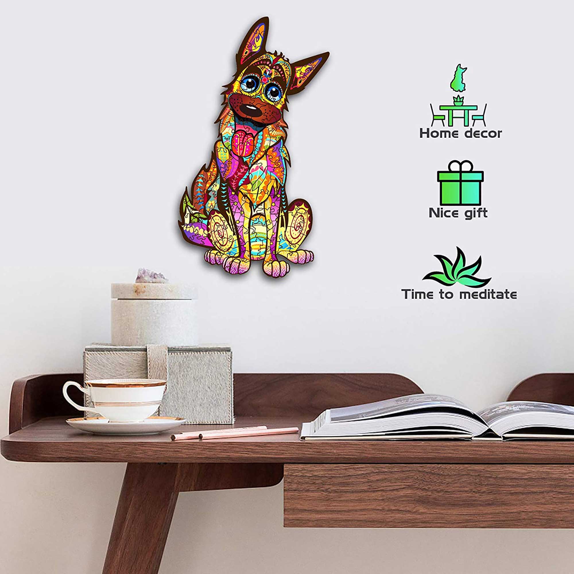 Wooden Puzzle for Adults, German Shepherd Dog Puzzle with Unique Animal  Shapes, Wooden Jigsaw Puzzle with Wood Puzzle Box, Birthday Gift for Adults